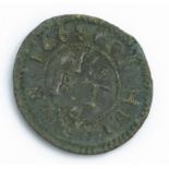A Helston farthing dated 1668 inscribed Richard Rogers about The Arms of the Worshipful Company