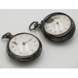 A silver pair cased pocket watch by A.