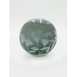 A smoked glass globular vase, late 20th century,