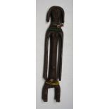 An African wooden Mumuye tribal figure, Nigeria, height 45cm width 8cm.