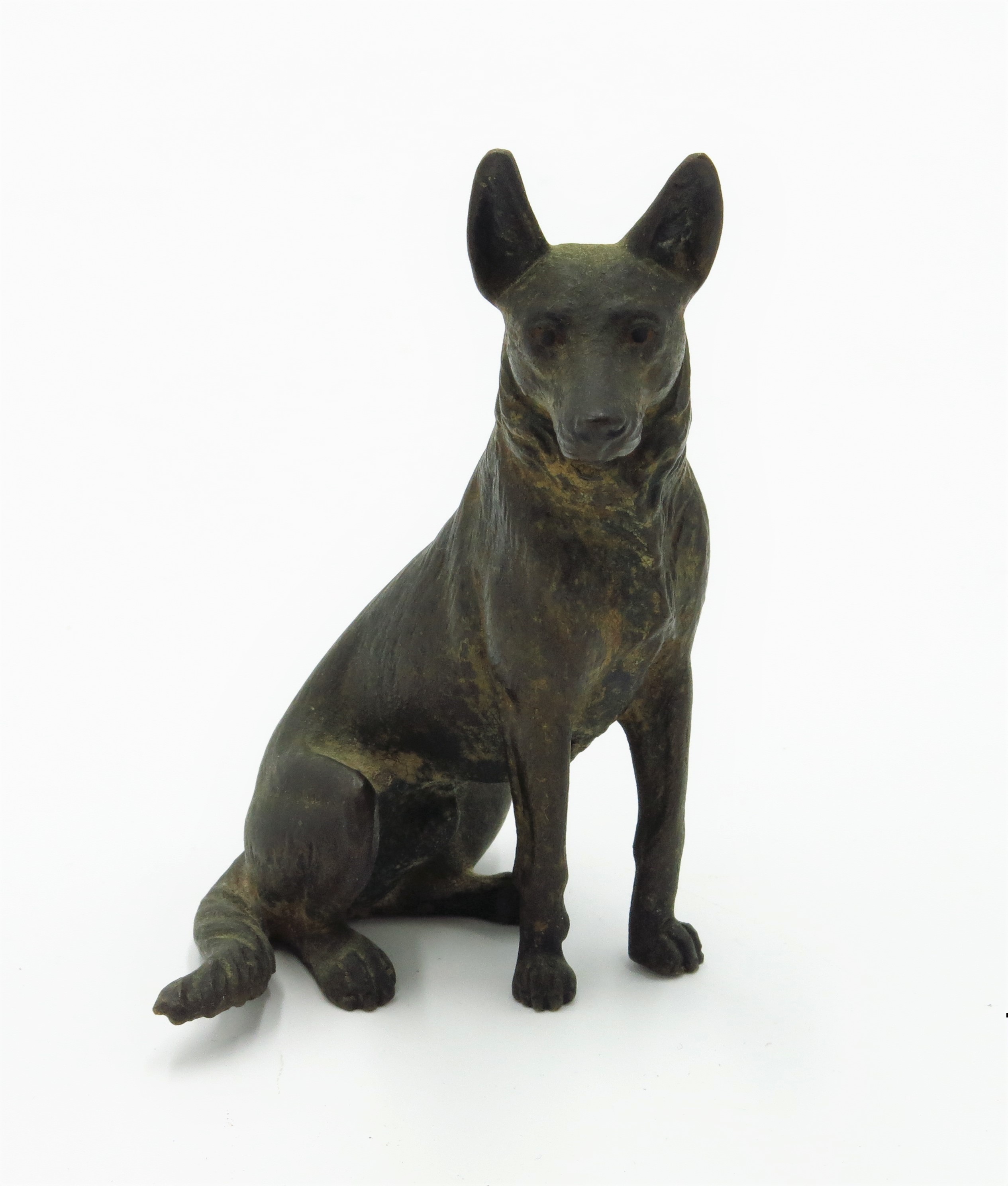 An Austrian cold painted bronze figure of a German Shepherd dog, circa 1900,