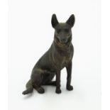 An Austrian cold painted bronze figure of a German Shepherd dog, circa 1900,