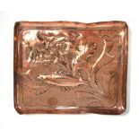 A rare early Newlyn copper tray by George. E.