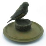 A cold painted spelter inkwell, late 19th Century,