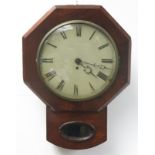 A Victorian mahogany drop dial wall clock,