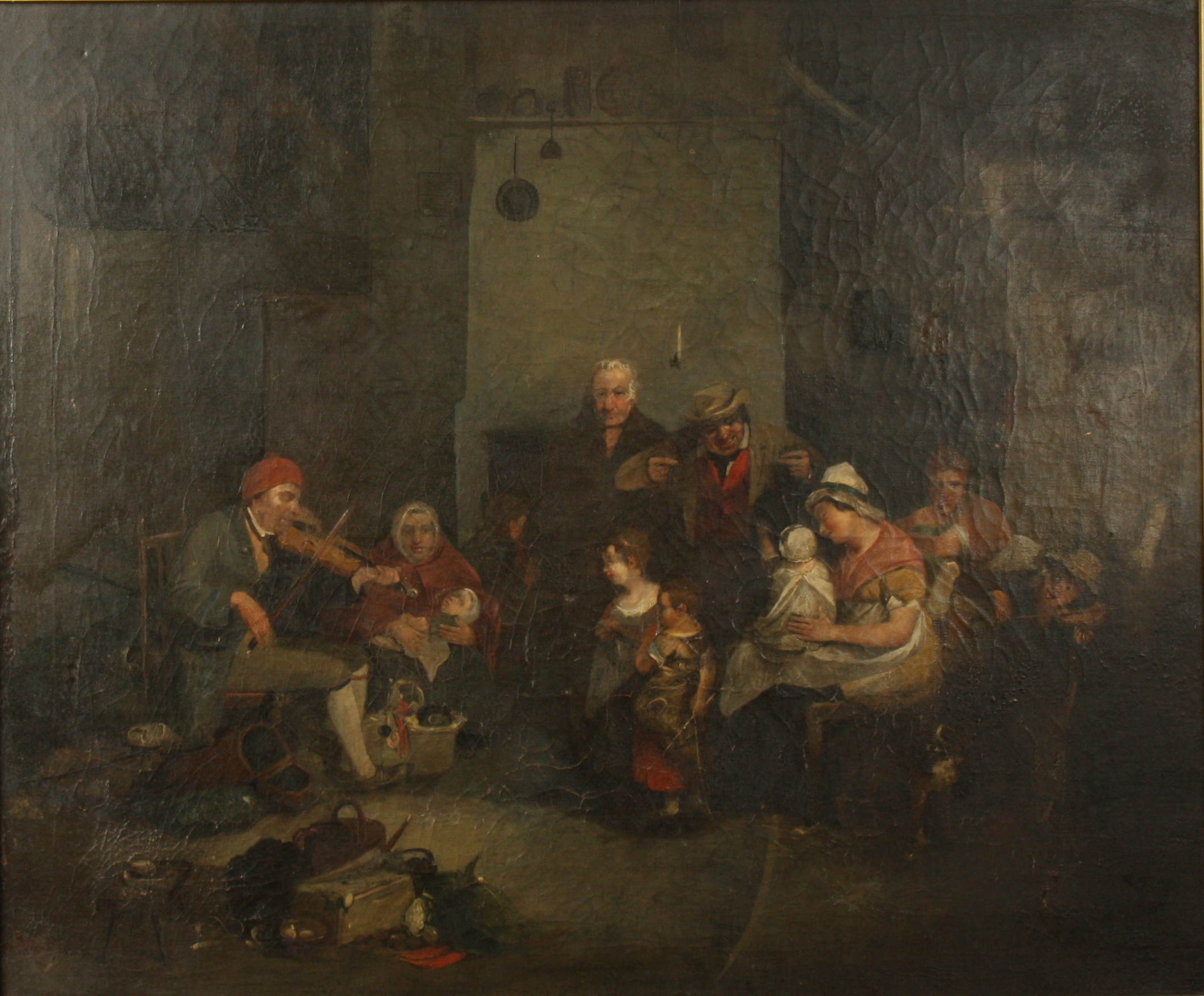 An oil on canvas 'Blind Fiddler', follower of David Wilkie, early 19th century, oil on canvas,