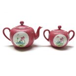 A Chinese porcelain teapot and sugar basin, Guangxu mark,