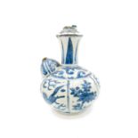 A Chinese blue and white porcelain kendi, Ming Dynasty, Wanli (1573-1619),