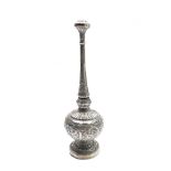 A silver rosewater sprinkler, height 24cm, weight 217g.