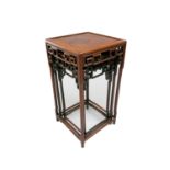 A Chinese nest of three hardwood tables, 19th century,