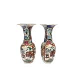 A large pair of Japanese porcelain floor vases, circa 1900,