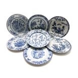 A Chinese blue and white large plate, 18th century,