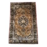 A Ghom silk rug, Cenrtral Persia,