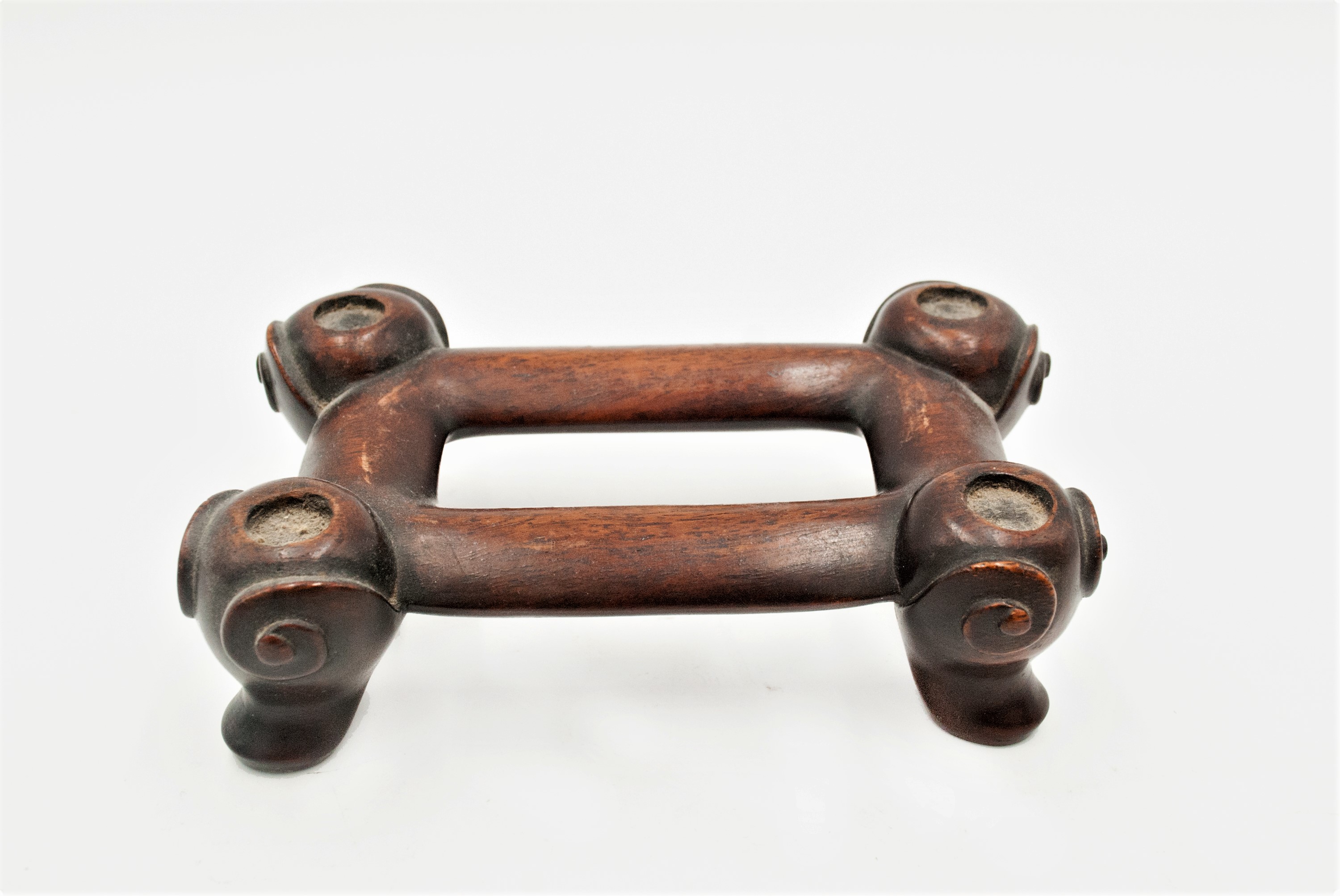 A Chinese carved hardwood vase stand, with silver wired inlay, height 7cm, - Image 14 of 28