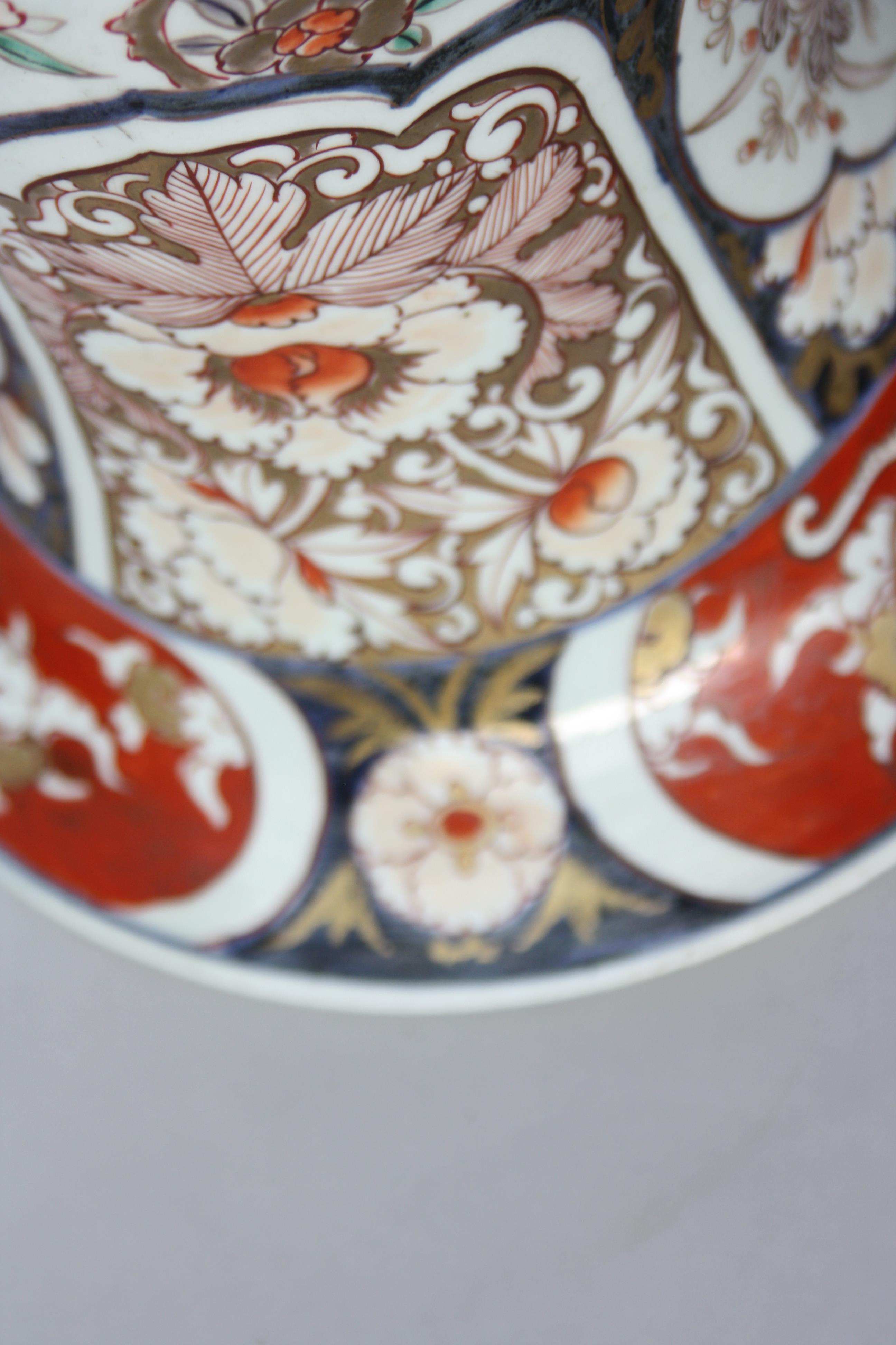 A large Chinese Imari cylindrical vase, 18th century, with flared rim, - Image 8 of 23
