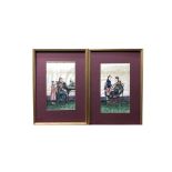 A pair of Chinese pith paintings of dignitaries, 42.5 x 30.5cm including frame.