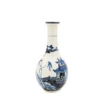 A Chinese blue and white export porcelain vase, 18th century, with cylindrical neck,