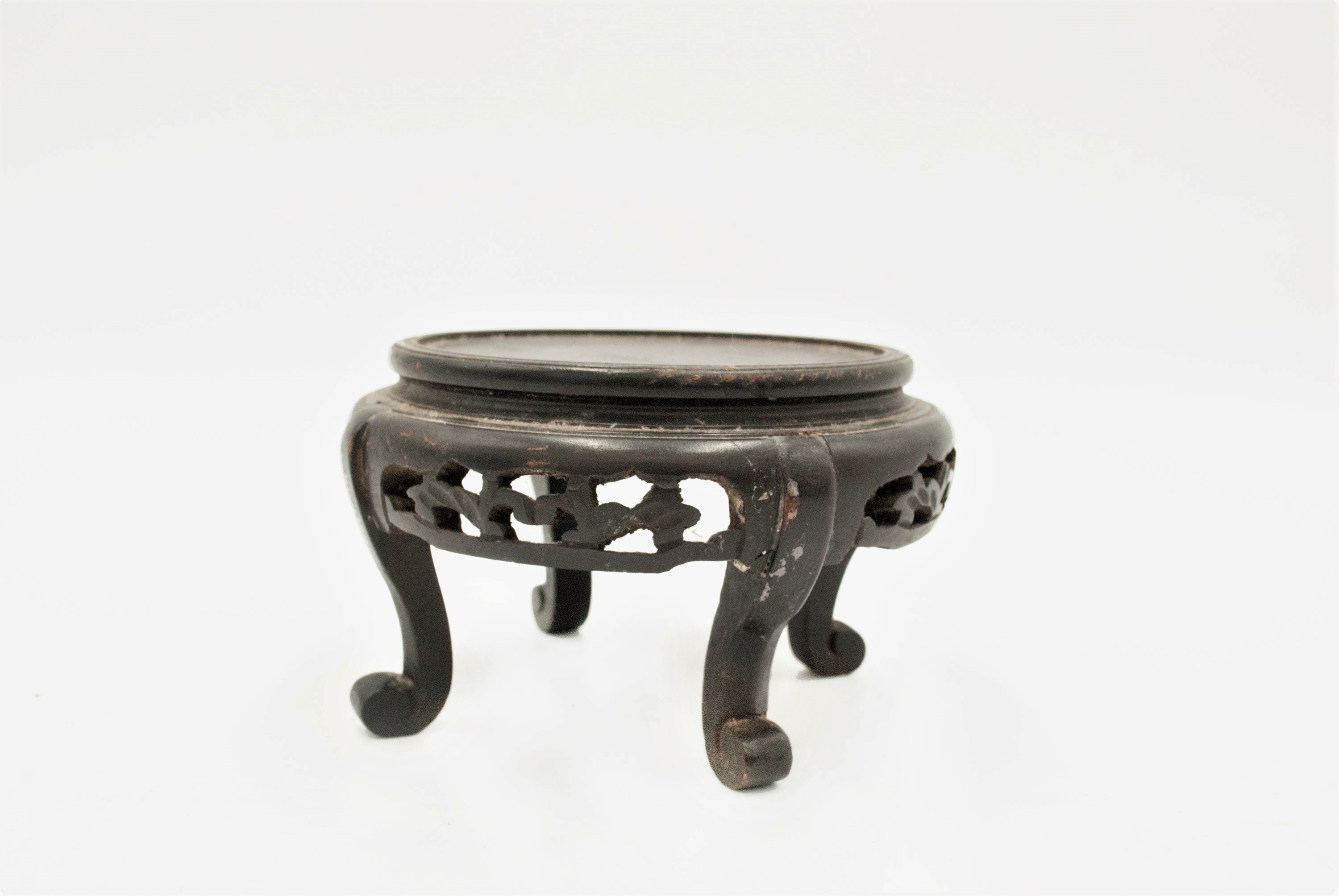 A Chinese carved hardwood vase stand, with silver wired inlay, height 7cm, - Image 12 of 28