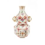 A Chinese famille rose porcelain double gourd vase, circa 1760,