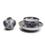 A Chinese porcelain tea bowl and saucer, 18th century,