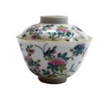 A Chinese famille rose tea bowl and cover, late 18th/early 19th century,
