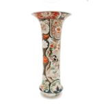 A large Chinese Imari cylindrical vase, 18th century, with flared rim,