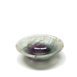 A Chinese oval quartz brush washer, height 3.8cm, length 12cm, width 9cm.