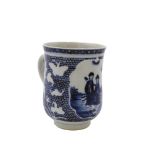 A Chinese export blue and white porcelain tankard, late 18th century,