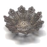 A Persian silver filigree basket, height 6.5cm, diameter 16.5cm.