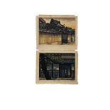 Two Japanese woodblock prints, entitled 'House In Tamba' and 'Shonenji-Kyoto',