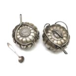 A pair of Chinese silver condiments,