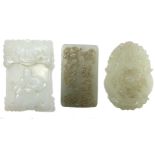 Three Chinese Jade pendants,