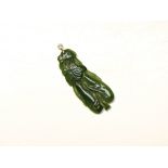 A Chinese carved fruit pendant, height 6.5cm including gold suspension ring.