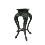 A Chinese carved hardwood jardiniere stand, 19th century,