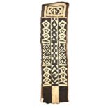 A Tapa bark cloth, with geometric motifs, 149 x 50cm.
