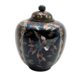 A Japanese cloisonne jar and cover, 19th century, of fluted and ovoid form,