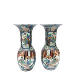 A large pair of Japanese porcelain floor vases, circa 1900,