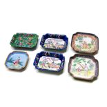 Six Chinese export enamel dishes, circa 1900-1920, largest 9.5 x 10cm.