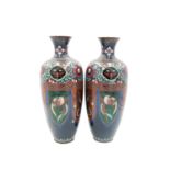 A pair of Japanese cloisonne vases, 19th century, height 36.5cm.