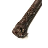 An Anglo-Indian Mysore carved walking cane, late 19th century,