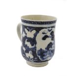 A Chinese export blue and white porcelain tankard, late 18th century,