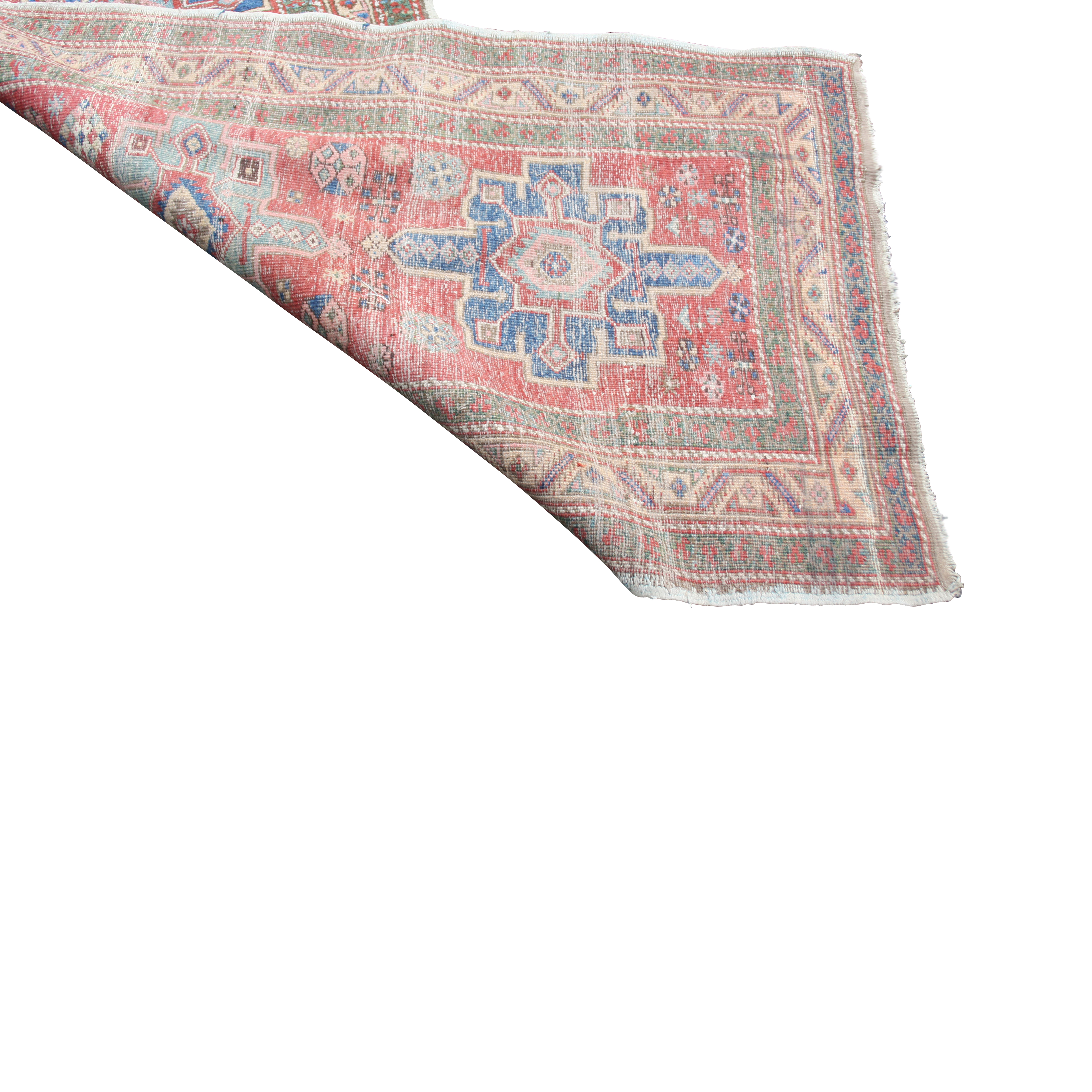 A Heriz runner, North West Persia, the madder field with seven indigo and pale blue medallions, - Image 2 of 10