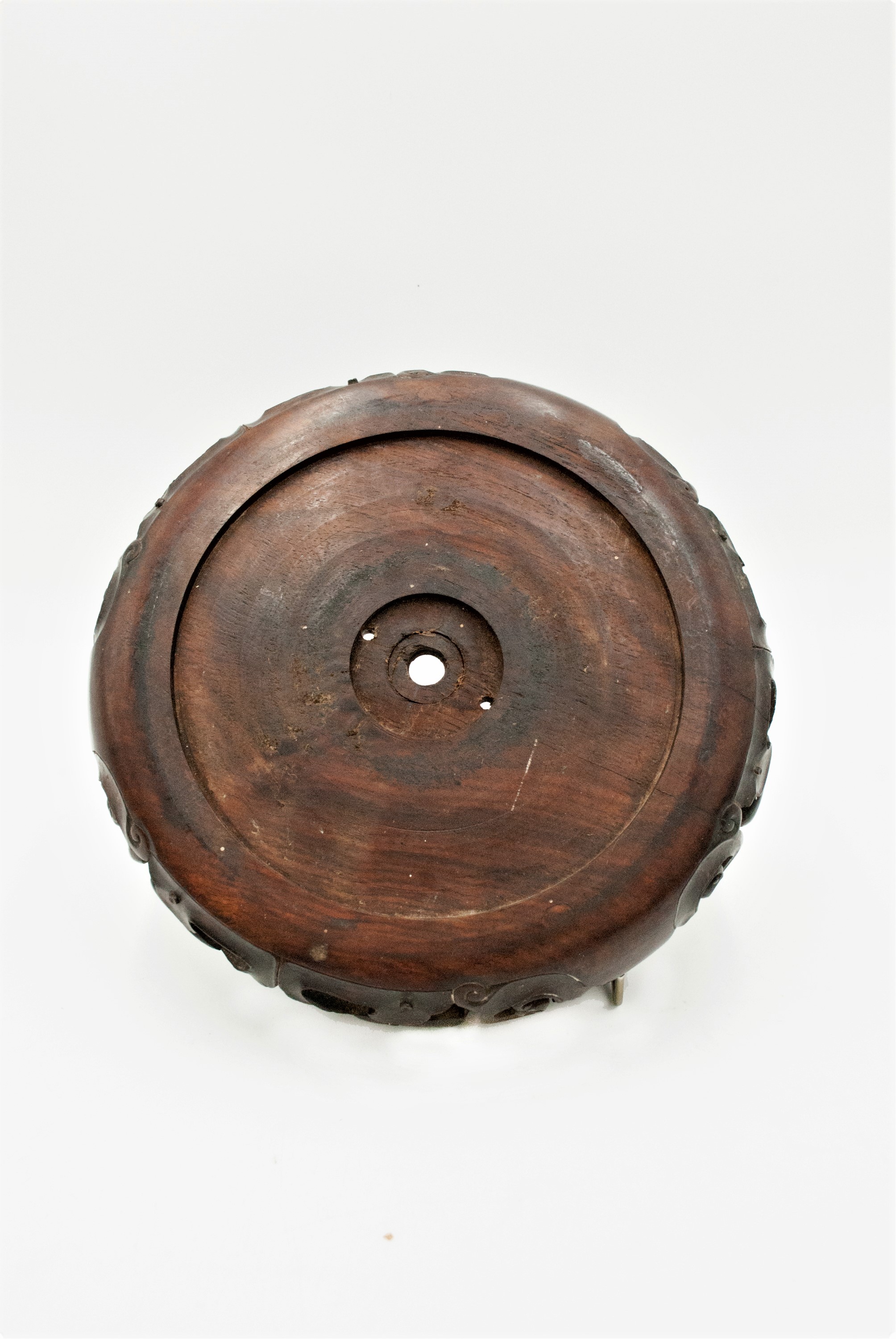 A Chinese carved hardwood vase stand, with silver wired inlay, height 7cm, - Image 3 of 28