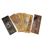 Tibetan Kama Sutra prayer sutras, 20th century, with painted wood covers. 7.5 x 19.5cm.