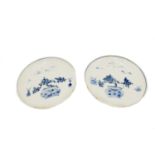 A pair of Chinese porcelain blue and white plates, circa 1680,