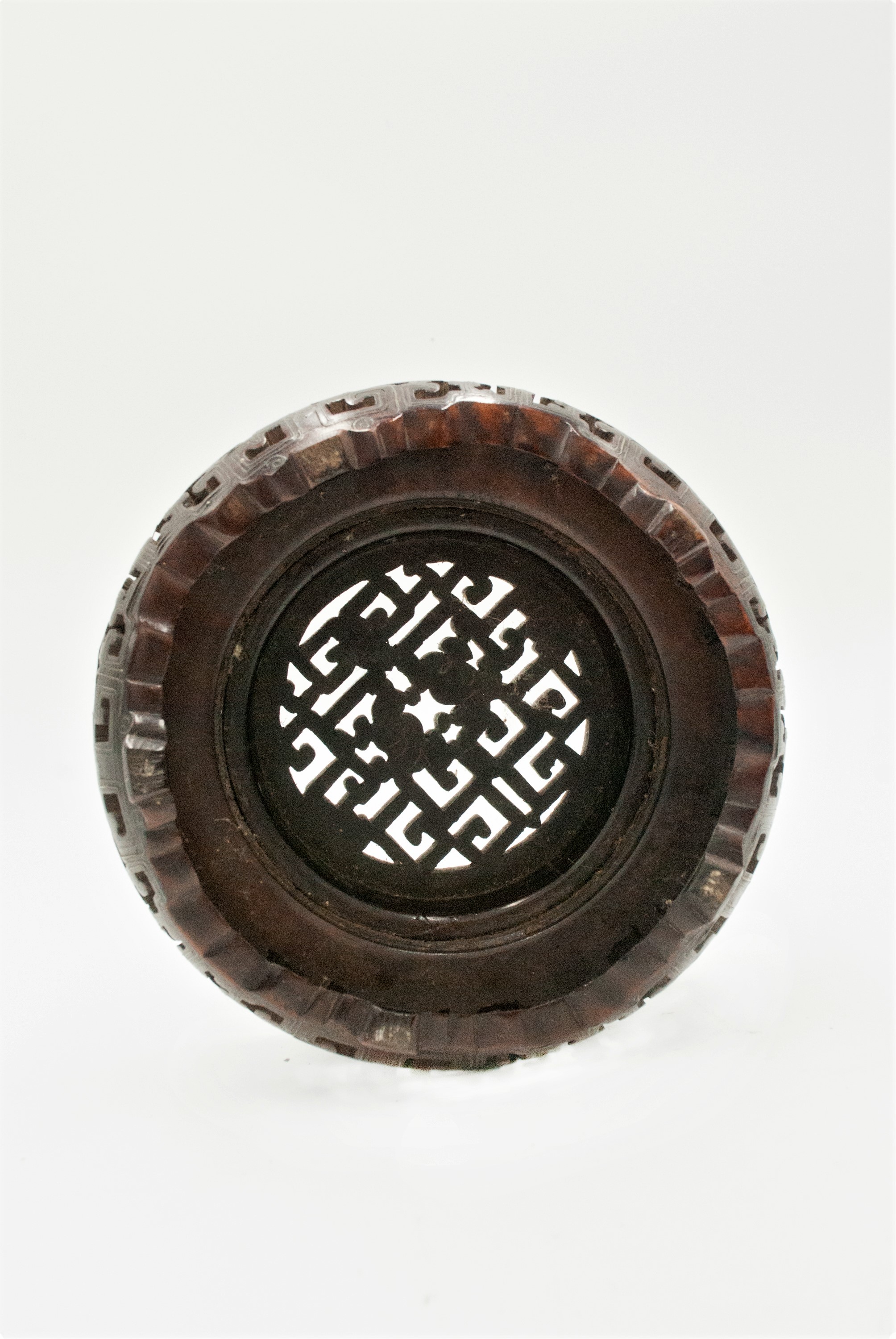 A Chinese carved hardwood vase stand, with silver wired inlay, height 7cm, - Image 5 of 28