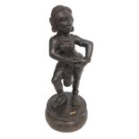 A Burmese carved wood figure of a dancer, 19th century, height 42cm.