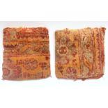 Two Turkish Ushak cushions, 35 x 37cm.