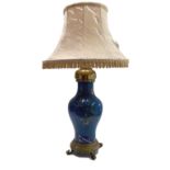 A Chinese cloisonne vase, 19th century, with European mounts, converted to a table lamp,