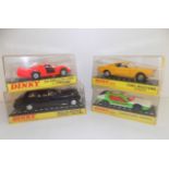 Dinky :- 152 Rolls Royce, 189 Lamborghini, 210 Alfa Romeo and 161 Ford Mustang, each boxed.